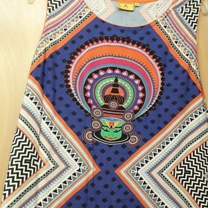 Boho Tribal Kathakali Purple Artesa Tank Top XL